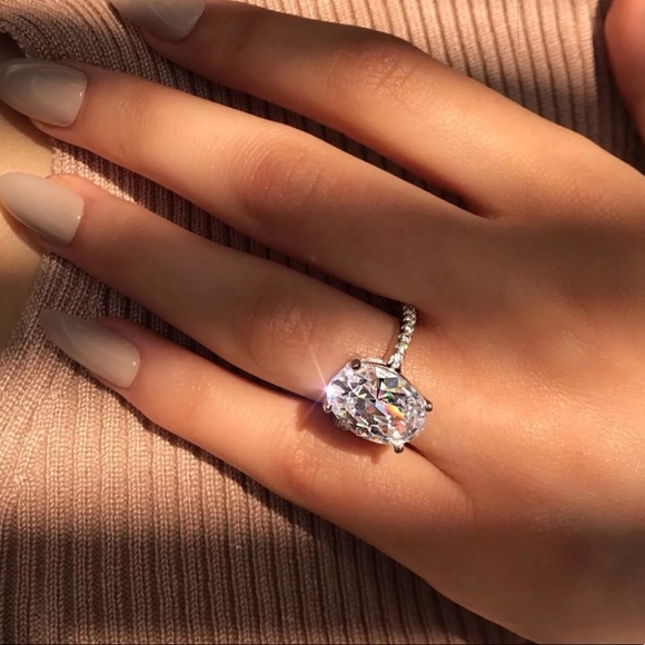 Silver engagement ring